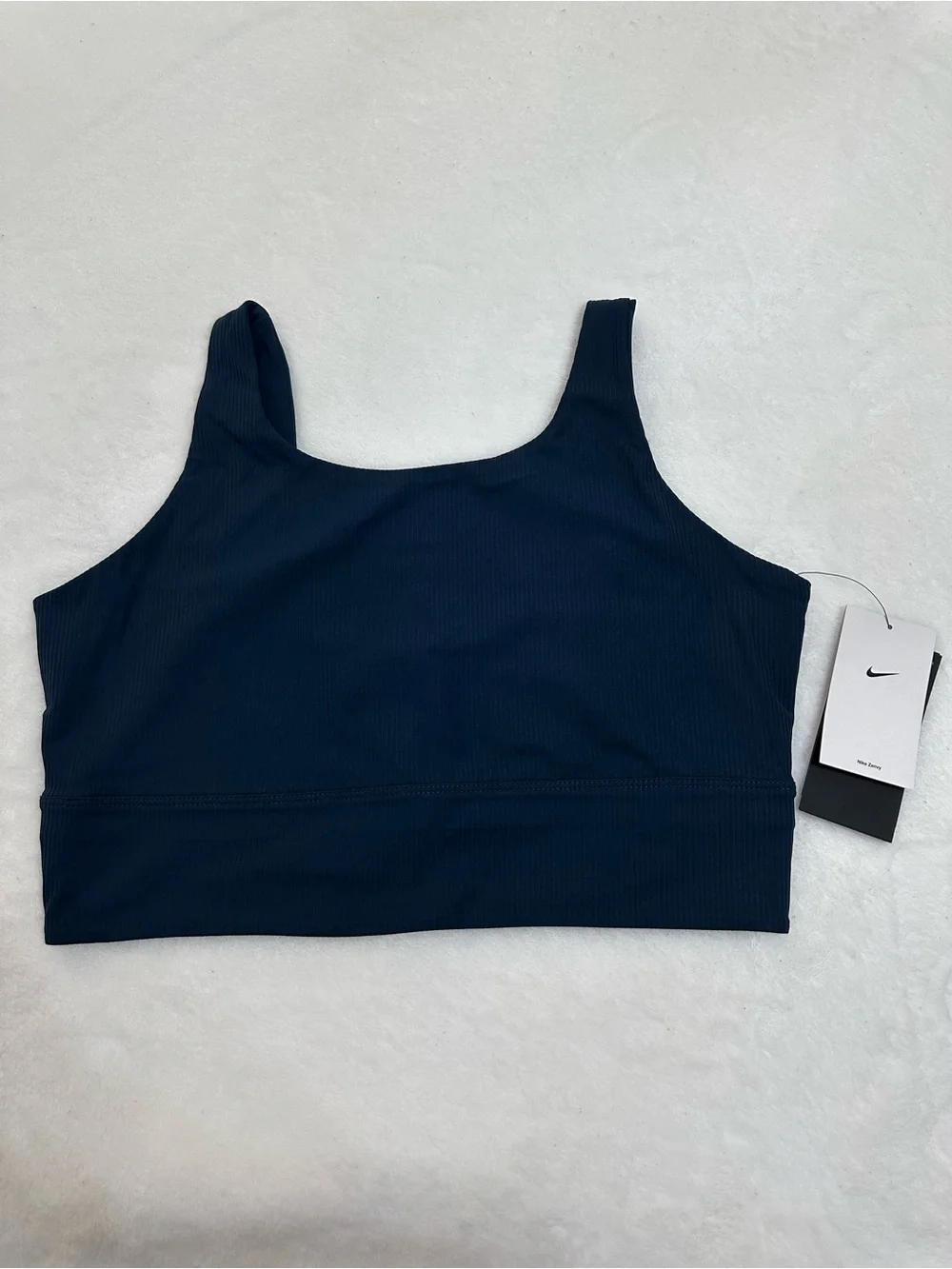 Nike Dark Navy Ribbed Scoop Sports Bra Tank